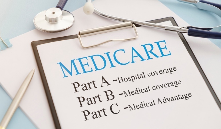Stethoscope with medicare form with parts list.
